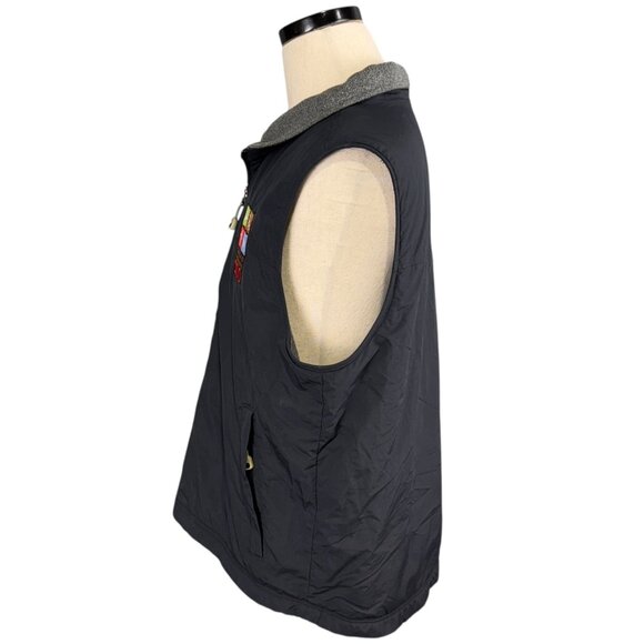 L.L. Bean Mens Cleveland Zoo Embroidered Black Fleece Lined Nylon Vest Sz L - Picture 4 of 10